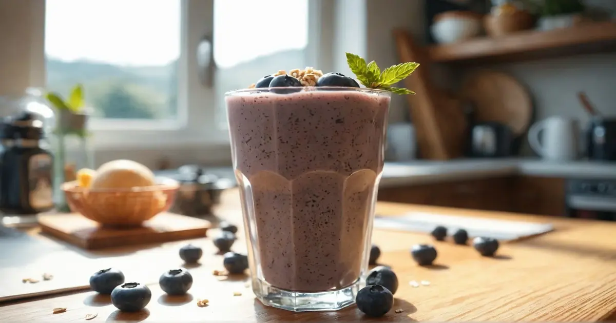 Blueberry oatmeal smoothie 3